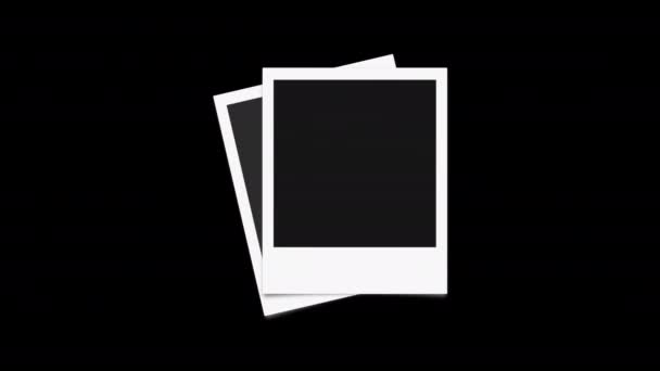 Puste Puste Ramki Polaroid Obrazu Animacja Błyskawiczne Ramki Zdjęć Animacja — Wideo stockowe