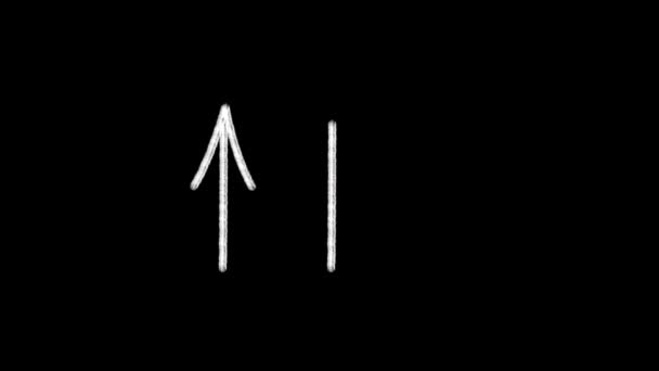 Animação Giz Flecha Desenhada Isolado Preto — Vídeo de Stock