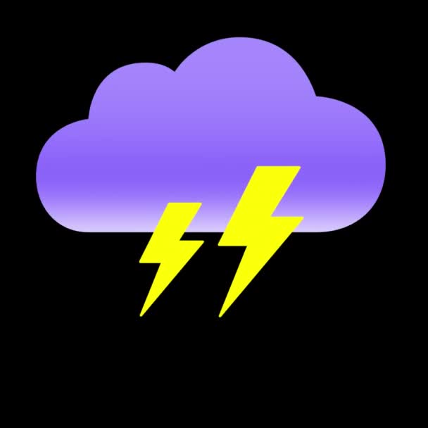 Looping Animation Des Wetter Logos Auf Schwarzem Hintergrund — Stockvideo