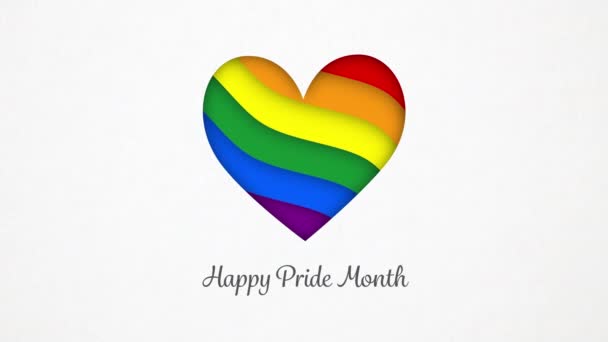 Orgulho Lgbt Orgulho Gay Coração Fundo Branco — Vídeo de Stock
