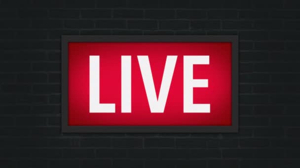 Simple Live Streaming Icon Animation Live Text Animation — Stock Video