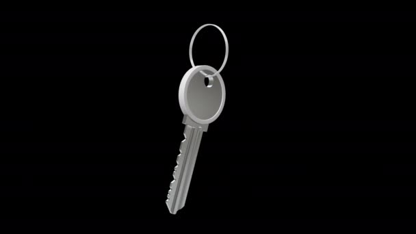 Kunci Tergantung Ring Kunci Latar Belakang Hitam — Stok Video