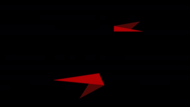 Animierte Rote Papierflieger Auf Schwarzem Hintergrund — Stockvideo