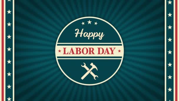 Happy Labor Day Animazione Saluto — Video Stock