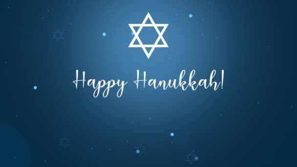 Happy Hanukkah Greeting Animated Text — Stock Video