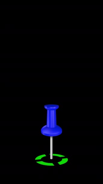 Pointer Blue Pin Черном Фоне — стоковое видео