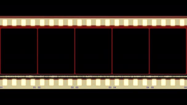 35Mm Film Strip Burned Alpha — Stock video