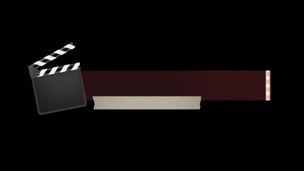 Анимация Пустого Места Заголовка Текста Изолированного Черного Концепция Аплодисментов Кино — стоковое видео