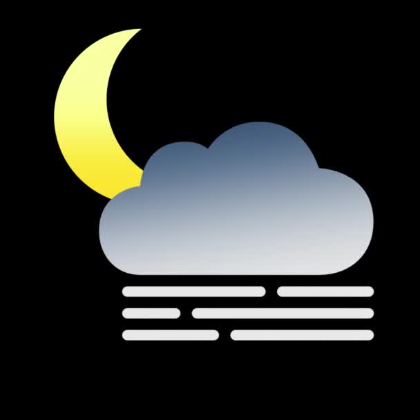 Looping Animation Weather Logo Black Background — Stock Video