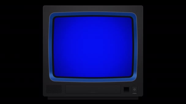 没有信号屏幕显示的旧电视 — 图库视频影像