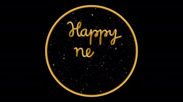 Motion Design Animation Happy New Year Lettering — Stock Video