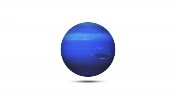 Анімація Нептун Ізольовано Білому Тлі — стокове відео