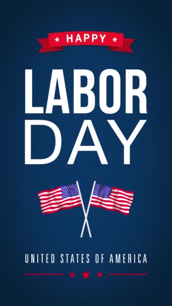 Happy Labor Day Greeting Animation — Stock Video