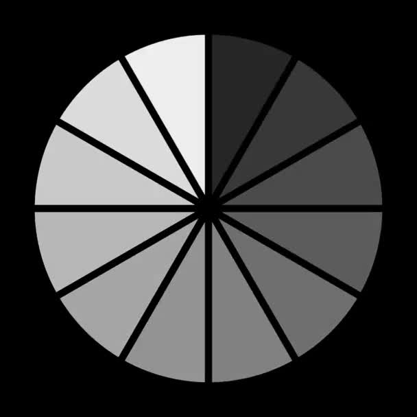 Περιστρεφόμενο Εικονίδιο Φόρτωσης Κύκλου Μαύρο Φόντο — Αρχείο Βίντεο