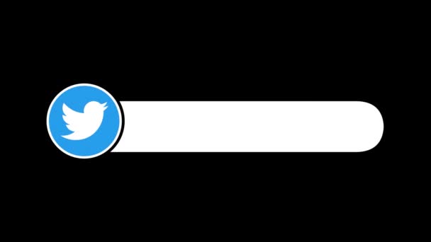 Иконка Twitter Появляется Черном Фоне — стоковое видео