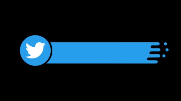 Icona Twitter Appare Sullo Sfondo Nero — Video Stock