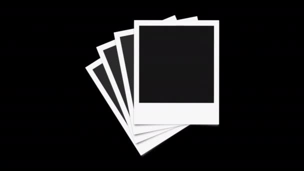 Leere Leere Polaroid Bilderrahmen Animation Sofortige Fotorahmen Animation — Stockvideo