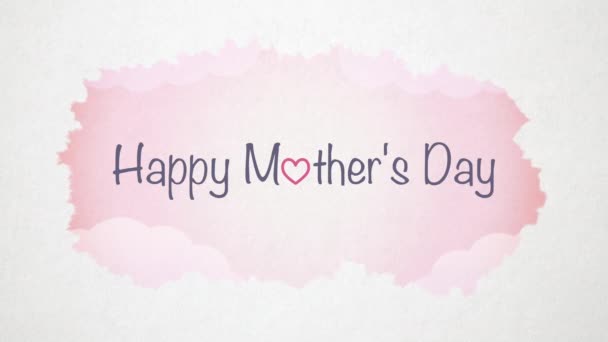 Szczęśliwego Dnia Matki Akwarela Tle Pętli — Wideo stockowe