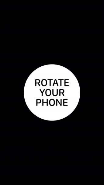 Поверніть Ваш Пристрій Смартфон Іконка Анімації Чорному Тлі — стокове відео