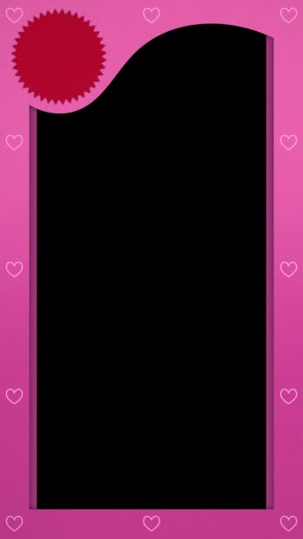 星型粉红相框卡片设计 — 图库视频影像