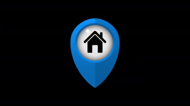 Real Estate Map Pointer Auf Schwarzem Hintergrund — Stockvideo