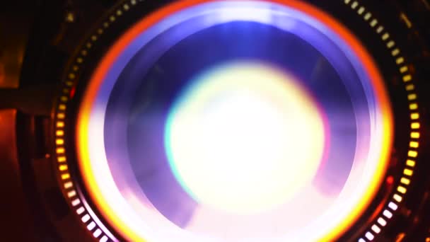 Video Studio Fresnel Objektiv Reflektor Detailní Záběr Projektoru Filmu — Stock video