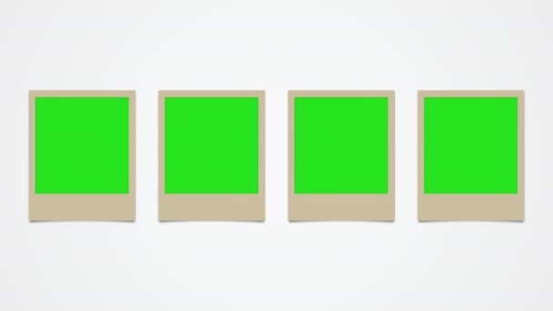グリーン スクリーンが付いている即刻の写真フレームのアニメーション — ストック動画