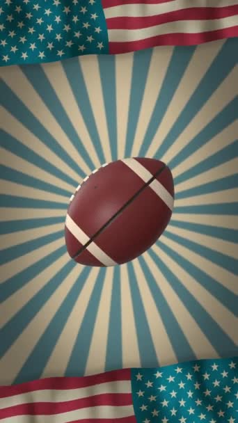 American Football Animation Ball — Stockvideo