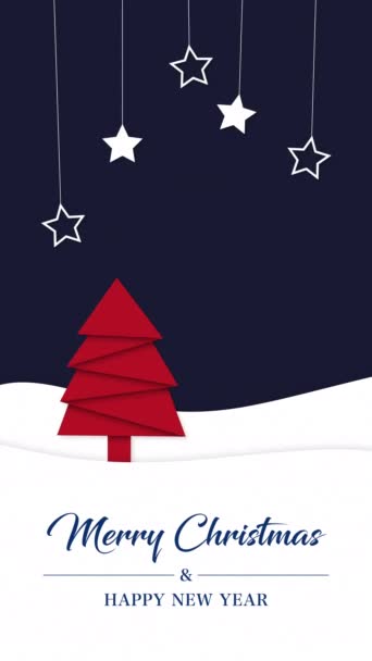 Frohe Weihnachten Paper Cut Hintergrund Thema Winterferien — Stockvideo