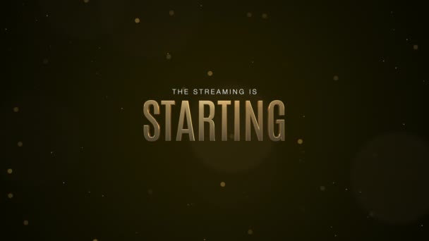 Streaming Start Tekst Zwarte Achtergrond — Stockvideo