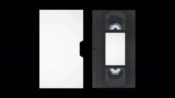 Old Cassette Tape Animation Black Background — Stock Video