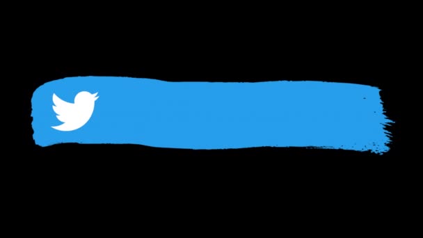 Иконка Twitter Появляется Черном Фоне — стоковое видео