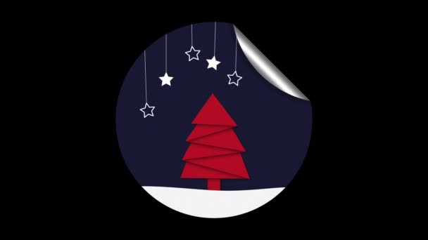 Feliz Navidad Pegatina Animación — Vídeos de Stock