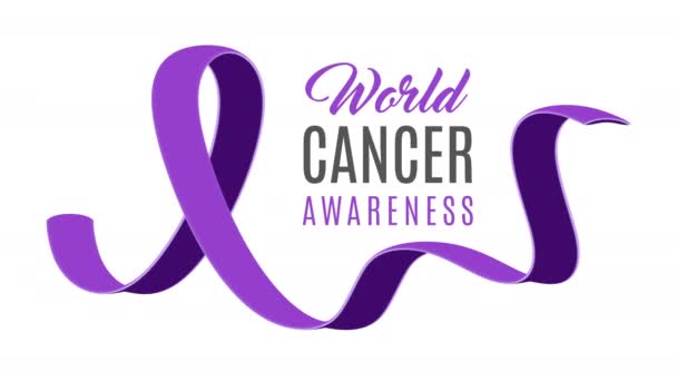 世界癌の日 ベクターイラスト — ストック動画