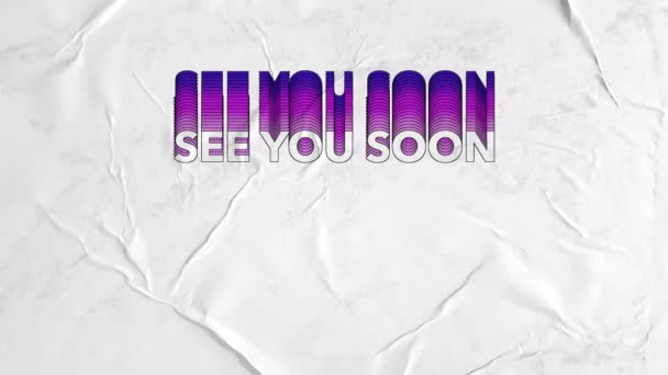 See You Soon Motion Text Animation — Stock Video