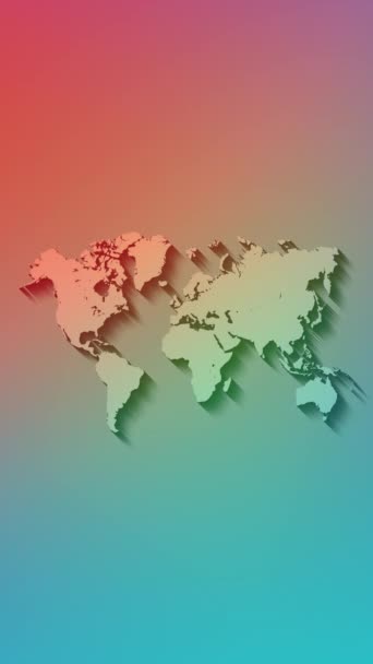 World Map Animation Vertical — Stock Video