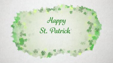 Aziz Patrick Günü Yüzen Yonca Shamrocks Suluboya Arkaplan Döngüsü.
