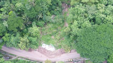 Yukarıdan orman yolu manzarası