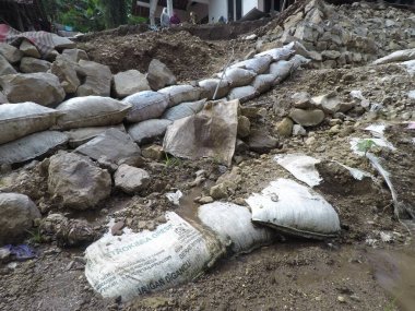 soil condition after a landslide (natural disaster) clipart