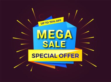 Mega Sale Special Offer Banner with editable text effect