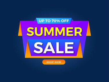 Düzenlenebilir metin efektli yaz indirimi pankartı tasarımı