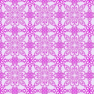 Geometrik çiçek desenleri seti. Mandala deseni parlak renkli psikedelik baskıyla ayarlandı. Çiçek desenli vektör, çiçeğin doğrusal taç yaprağı, tek renkli stil