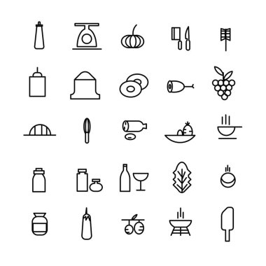 Fast food restoranları hakkında yaratıcı ikonlar.