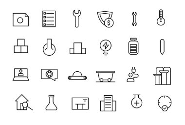 Endüstri ve Çevre Simgesi seti. Hidroelektrik Santrali, Güneş Hücreleri, Fosil Yakıtlar ve daha fazlası gibi Simgeler içerir.