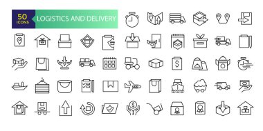 Lojistik ve Teslimat Basit Teslimat Teslimatı İlgili Vektör Hattı Simgeleri. Öncelikli Sevkiyat, Ekspres Teslimat, Takip Sırası ve daha fazlası gibi Simgeler içerir.