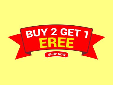 2 alana 1 bedava pankart. Özel teklif afişi, büyük indirim, satış afişi, pankart tasarımı şablonu.