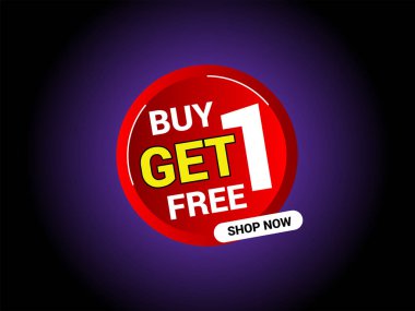 Bir tane bedava pankart al. Özel teklif afişi, büyük indirim, satış afişi, pankart tasarımı şablonu.