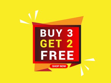 3 tane alana 2 tane bedava pankart. Özel teklif afişi, büyük indirim, satış afişi, pankart tasarımı şablonu.