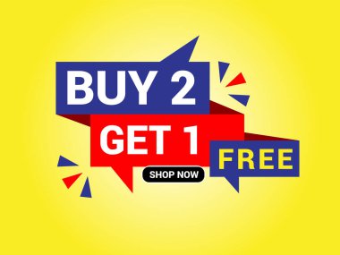 2 alana 1 bedava pankart. Özel teklif afişi, büyük indirim, satış afişi, pankart tasarımı şablonu.