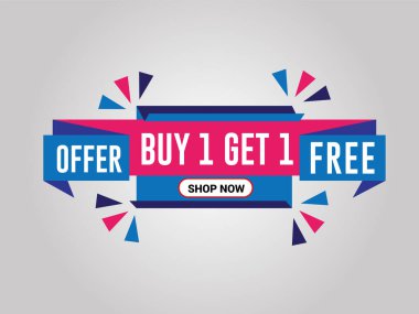 Bir tane bedava pankart al. Özel teklif afişi, büyük indirim, satış afişi, pankart tasarımı şablonu.